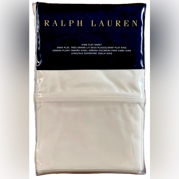$145 NEW RALPH LAUREN HOME KING FLAT SHEET 464 TC REGATTA...